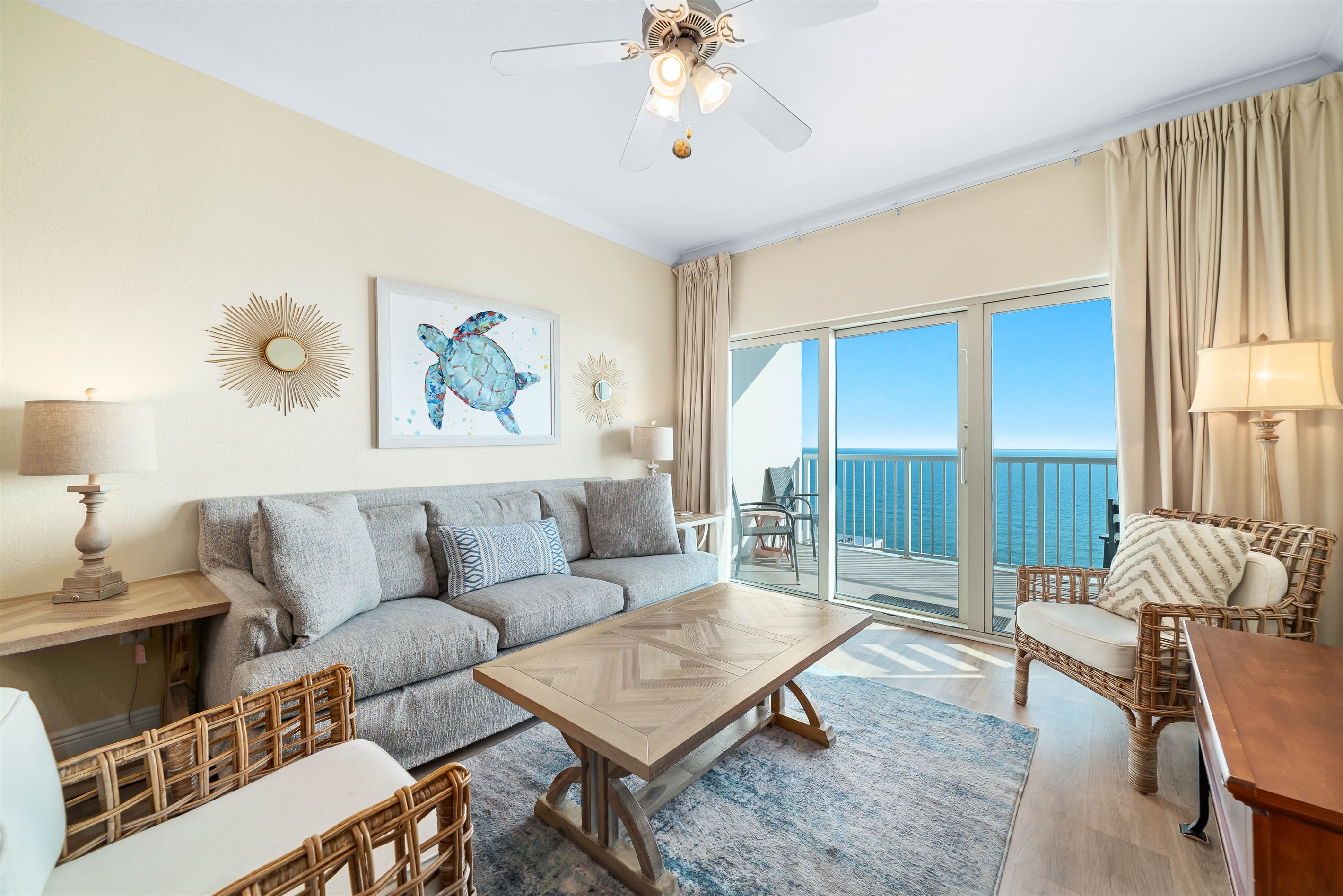 Coastal living at its finest, with stunning ocean views and a comfortable living space.