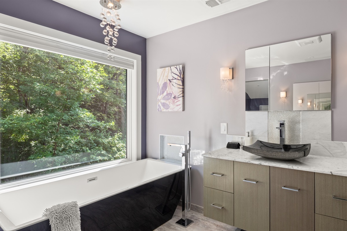 Soaking tub next to nature