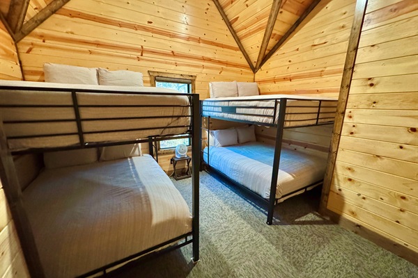 Perfect for kids or groups, this fun and comfy bunk space makes memories easy