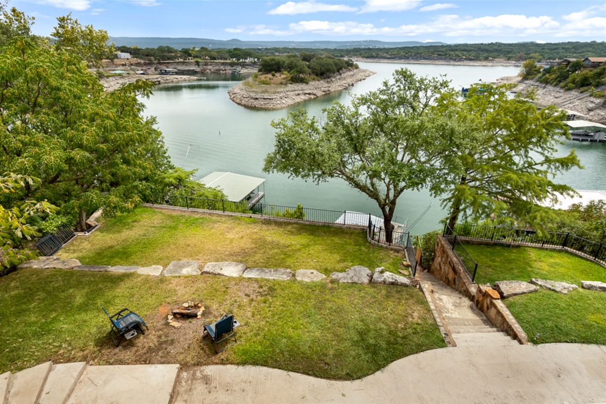 View of lake from 2nd floor balcony porch