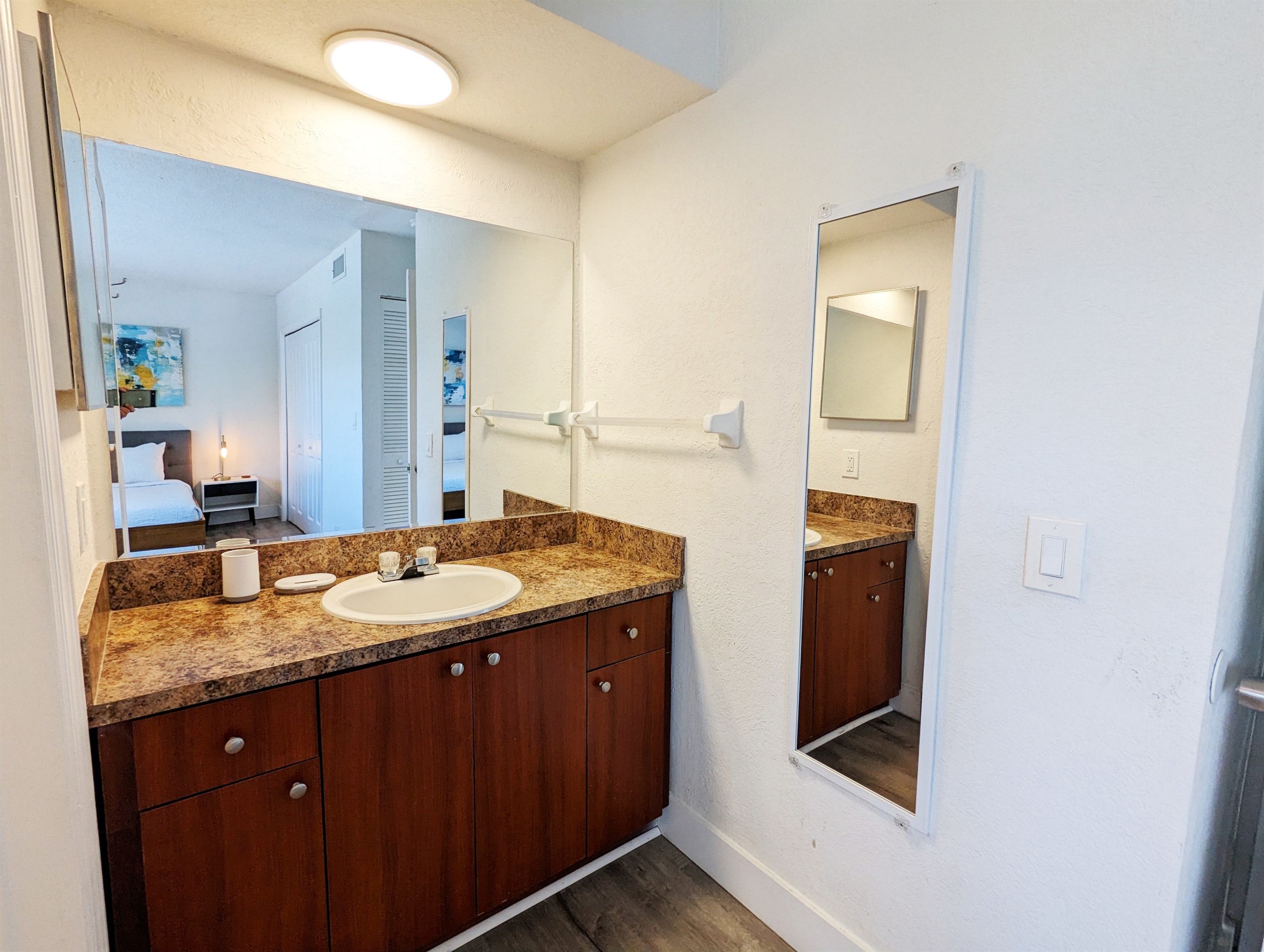 Alternative view of vanity area.