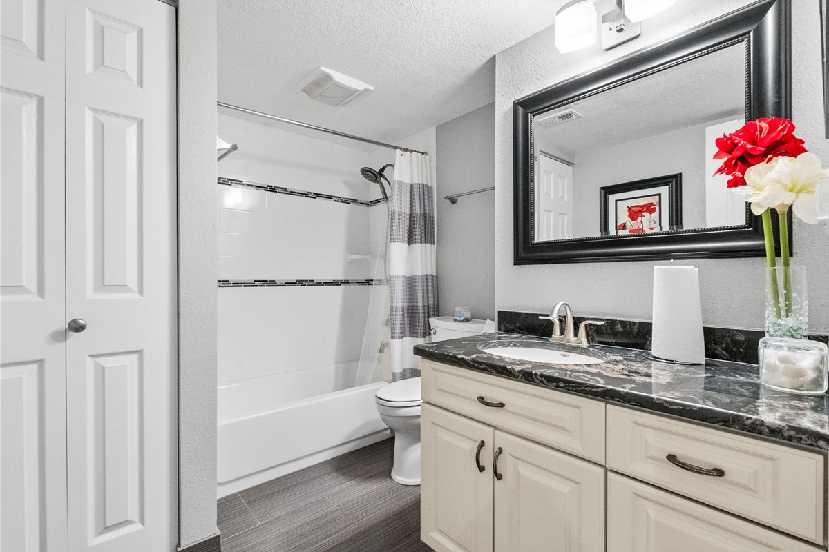 Guest Bath, tub/shower combo