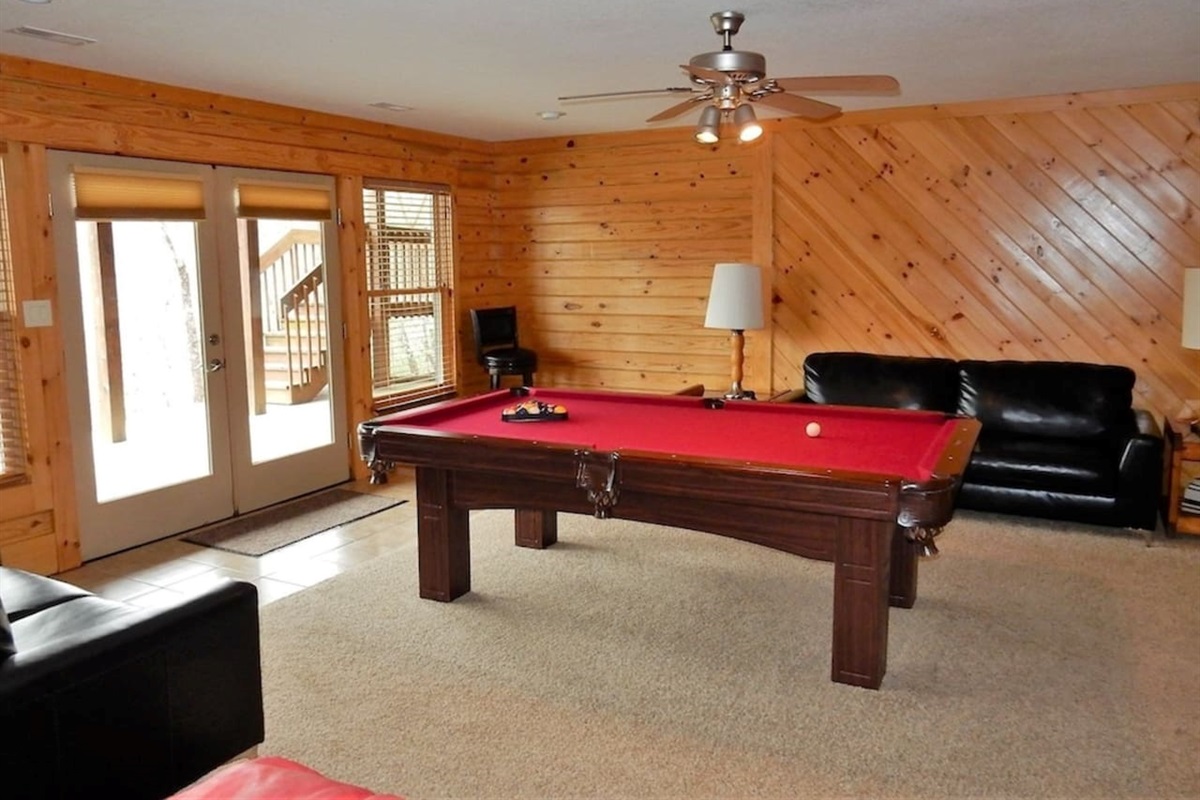 Game room area pool table 