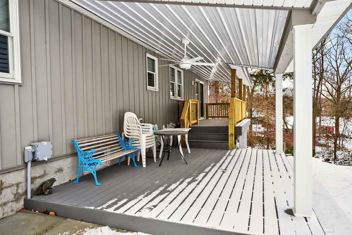 Back patio seating area