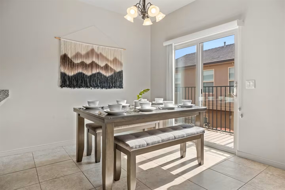 Sunlit dining area