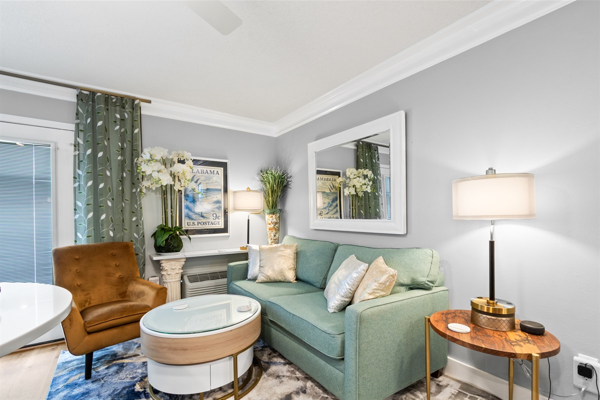 Queen-size sleeper sofa and beautiful living room furniture 
