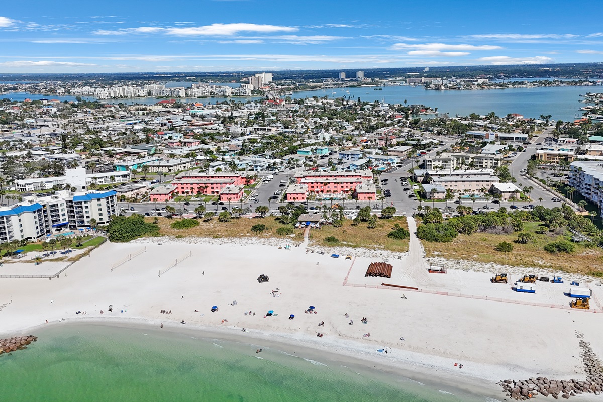 6700 Sunset Way is the Tan building, to the right of the Coral buildings