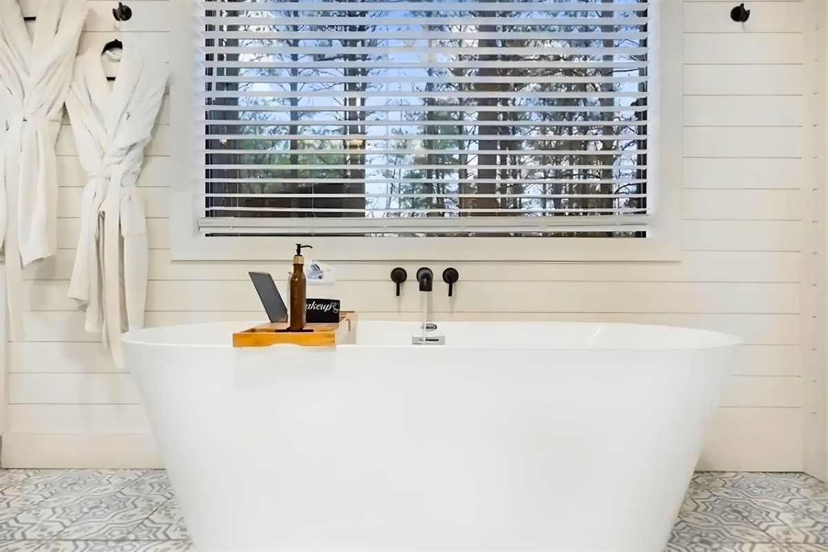 Refresh and renew in our beautifully designed bathroom, where comfort meets contemporary elegance.