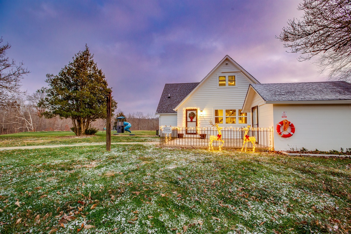 Welcome to Blessings Farmhouse, your beautiful Brown County getaway!  Check out the backyard playground!