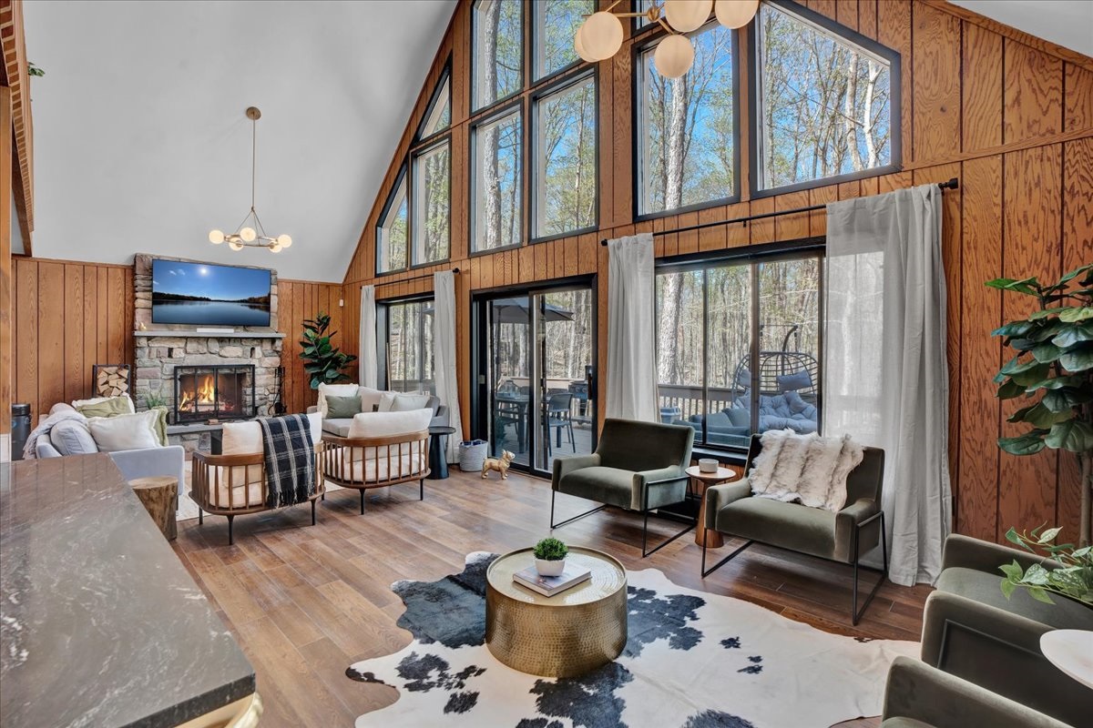 “Cathedral ceilings and forest light frame every shared meal beautifully.”