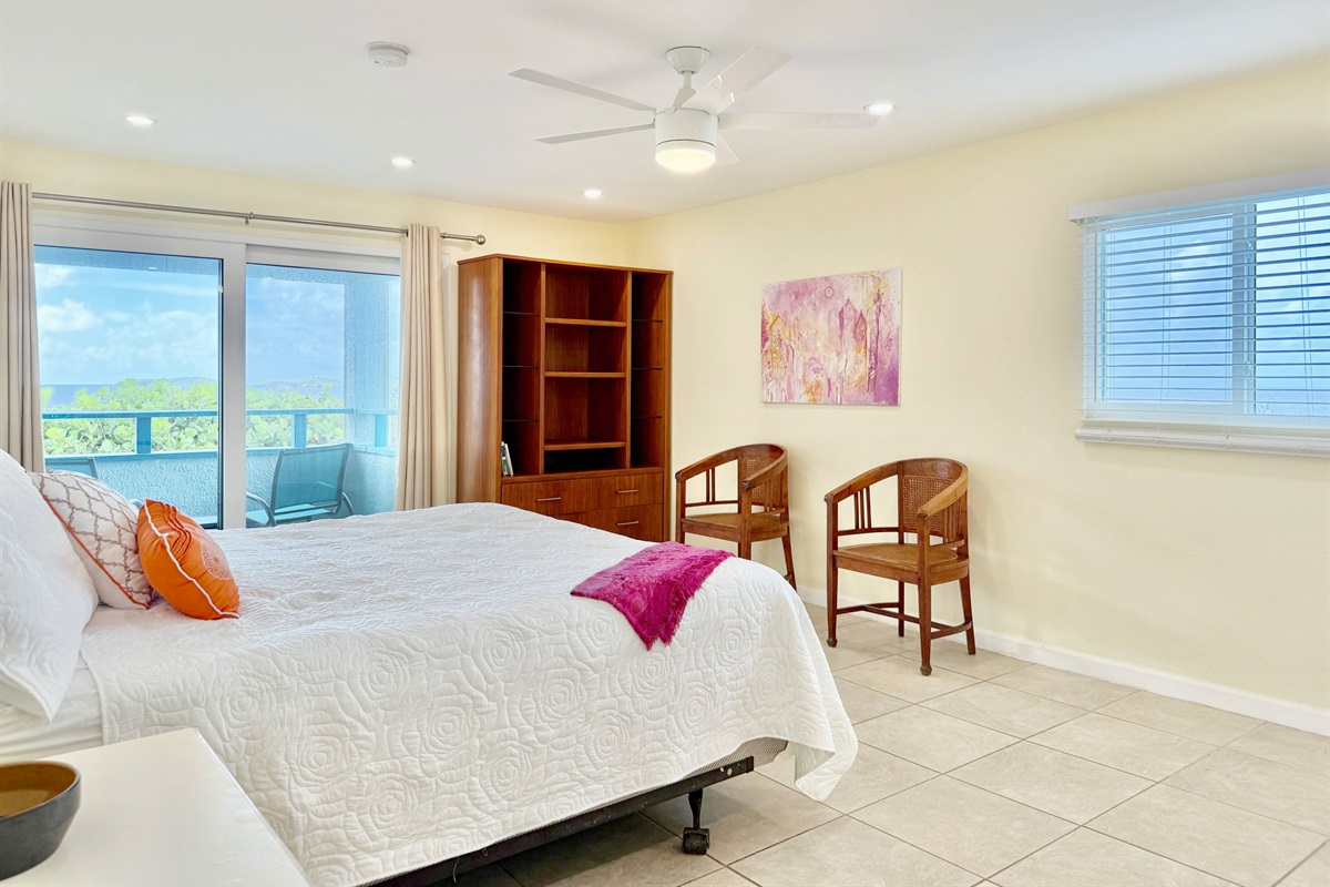 Huge primary suite with en suite bathroom and balcony access