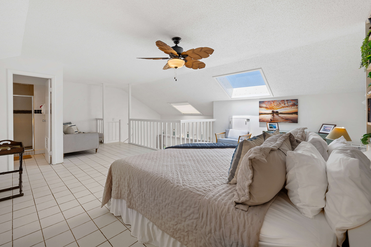 An inviting loft space perfect for additional family or guests.