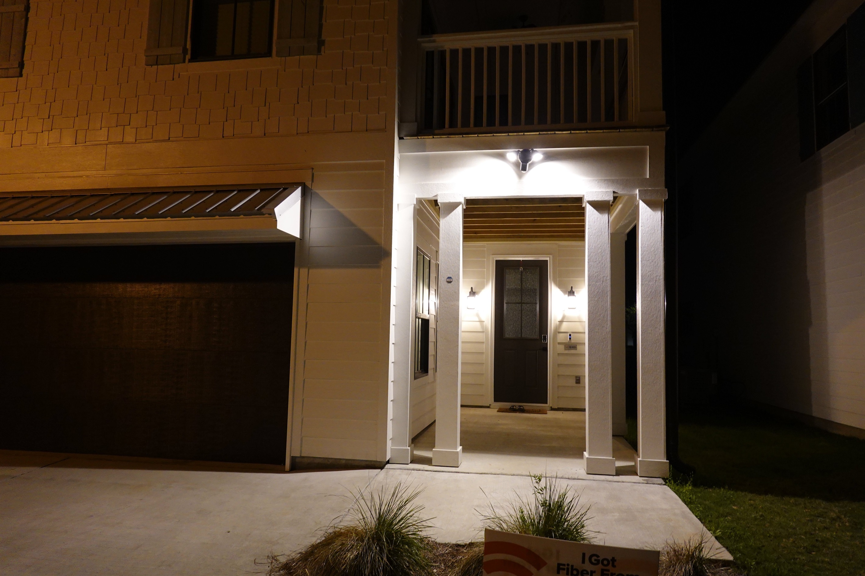 Path to Entrance Lit At Night