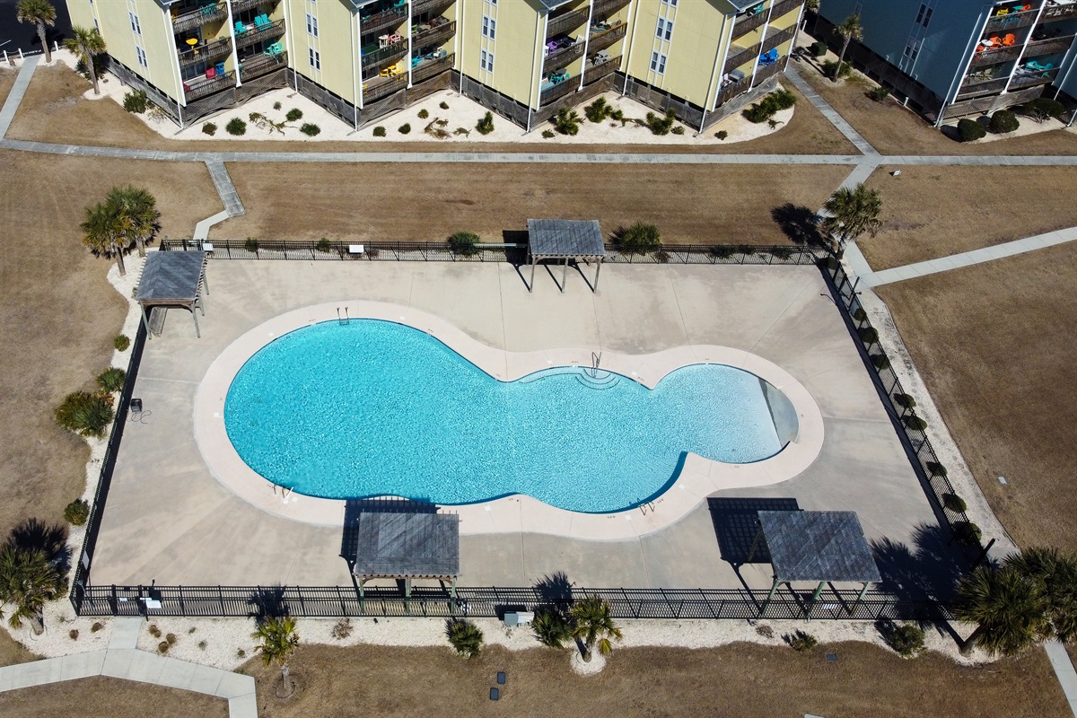Aerial of community pool