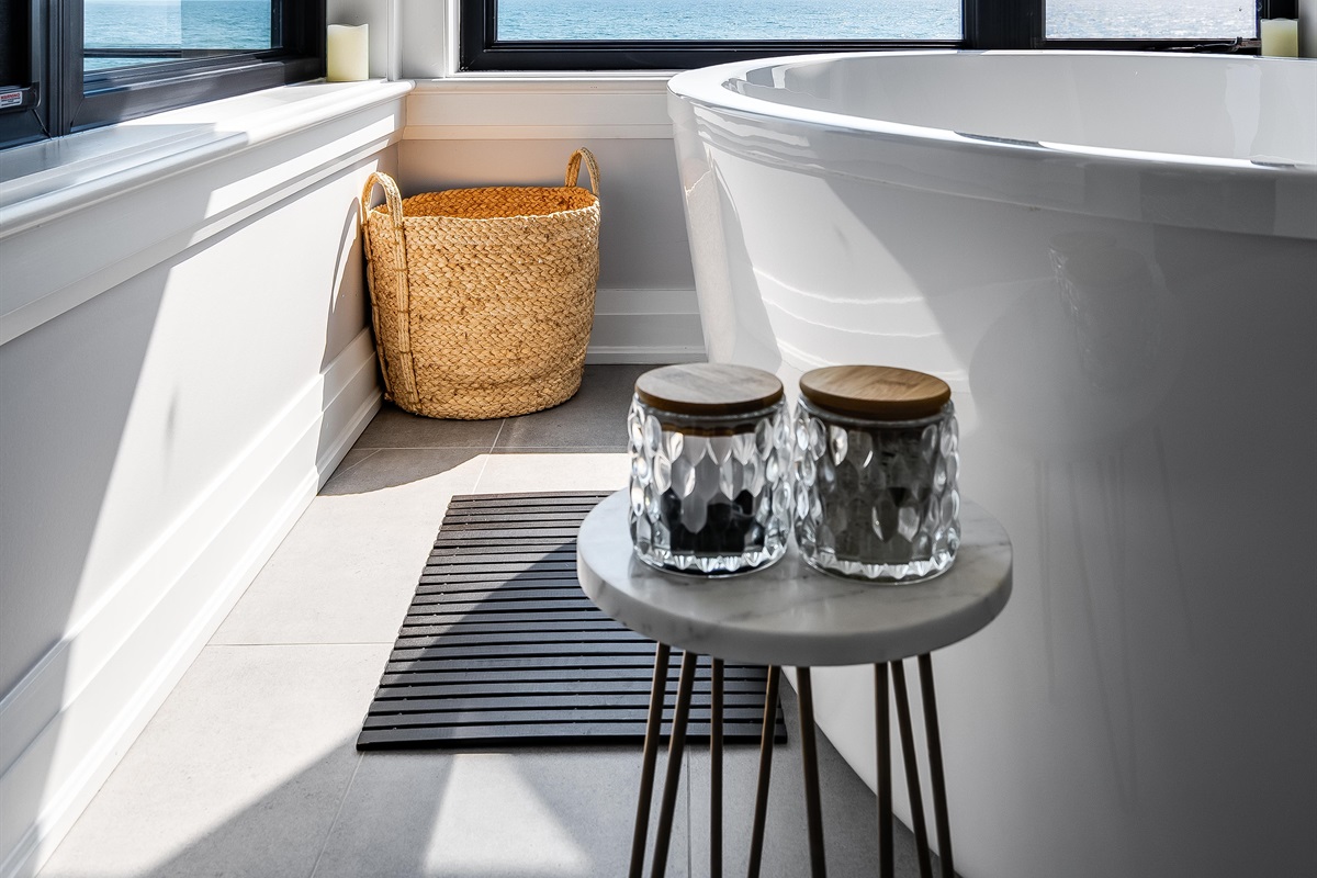Full Bathroom Spa-inspired serenity in tile and glass.