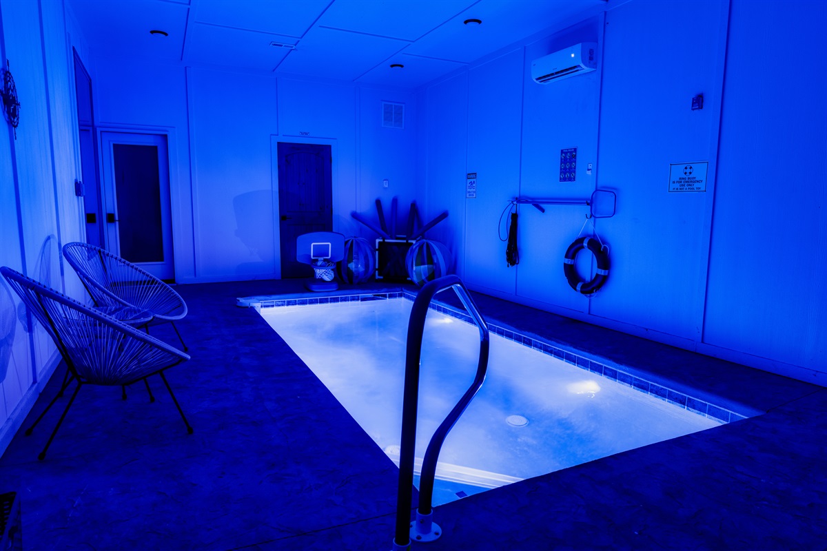 Spacious indoor heated pool, perfect for year-round enjoyment