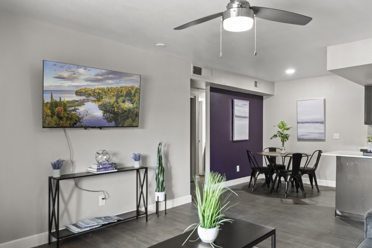 Cozy living area perfect for relaxing, watching TV, or enjoying time together.