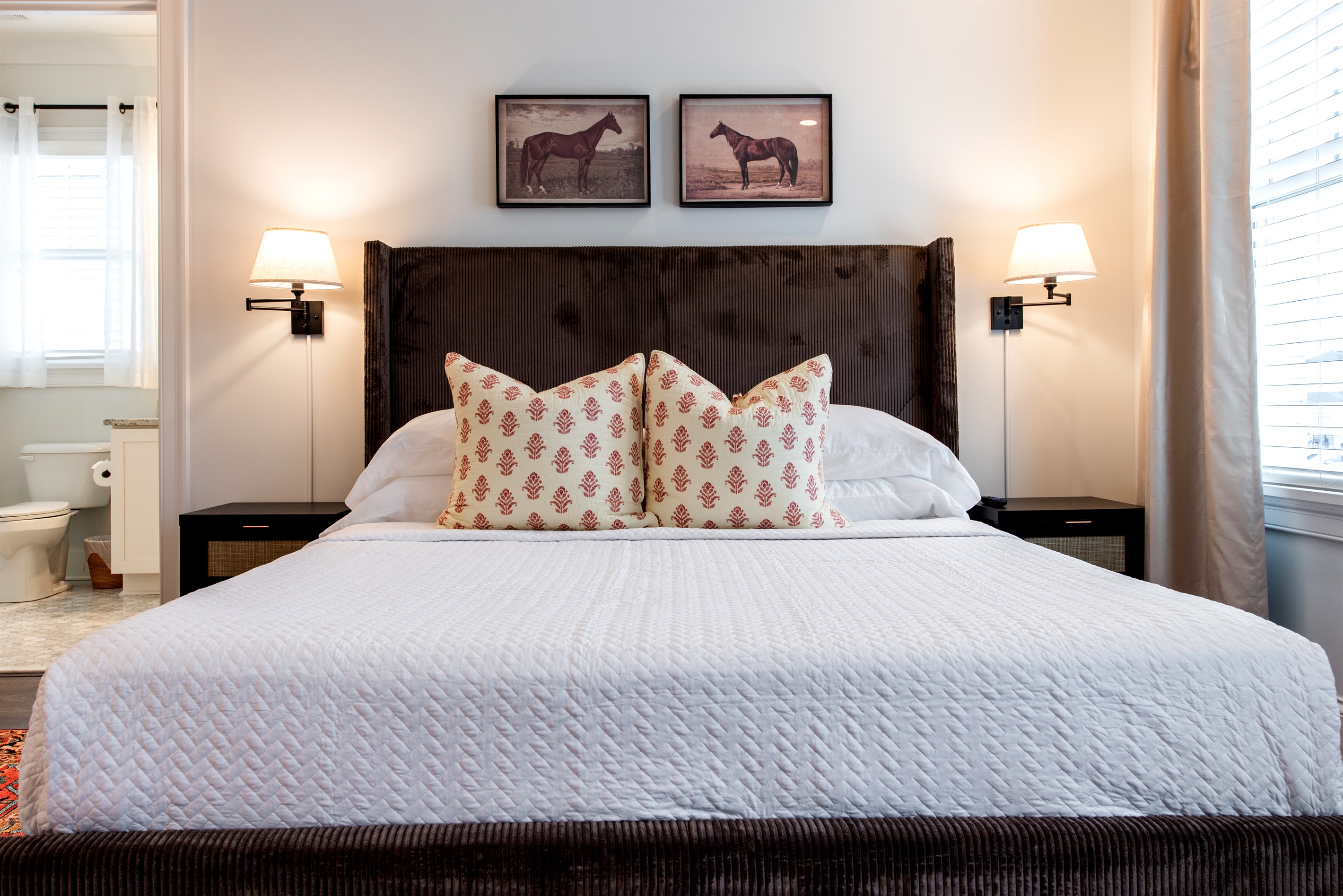 This bedroom is super comfy, with soft bedding and a peaceful atmosphere.