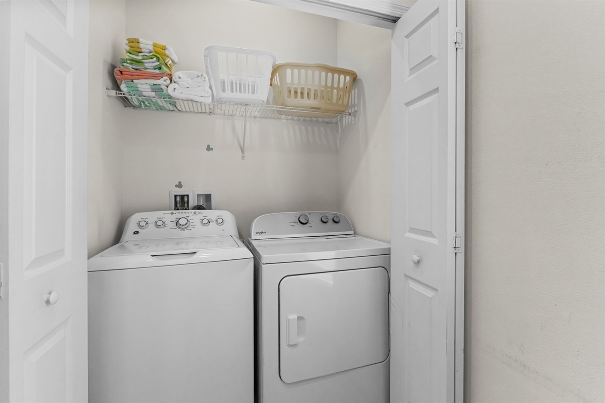 Washer & Dryer so you don't need to pack so much