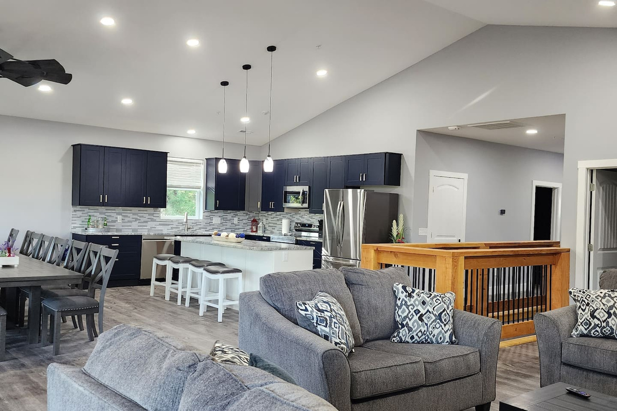 Open layout keeps everyone connected—from cooking to relaxing.