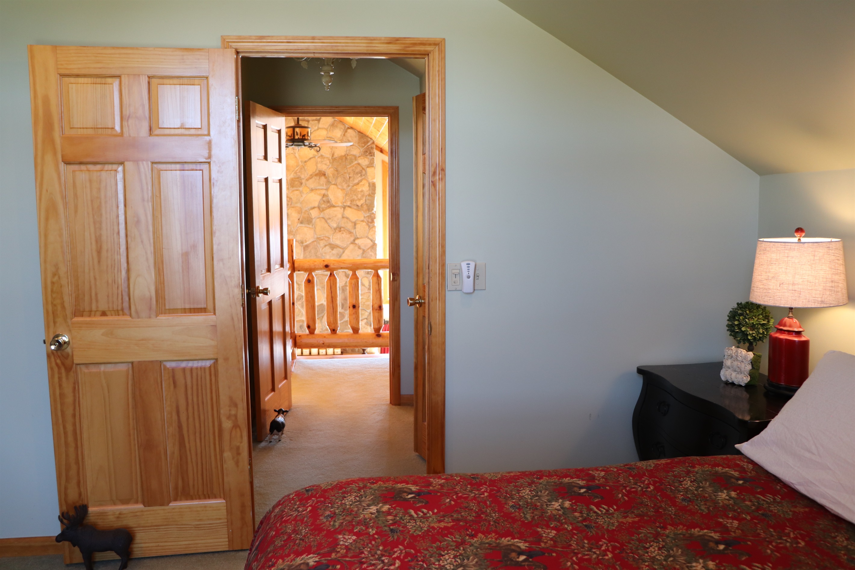 View from within the Master bedroom to loft.