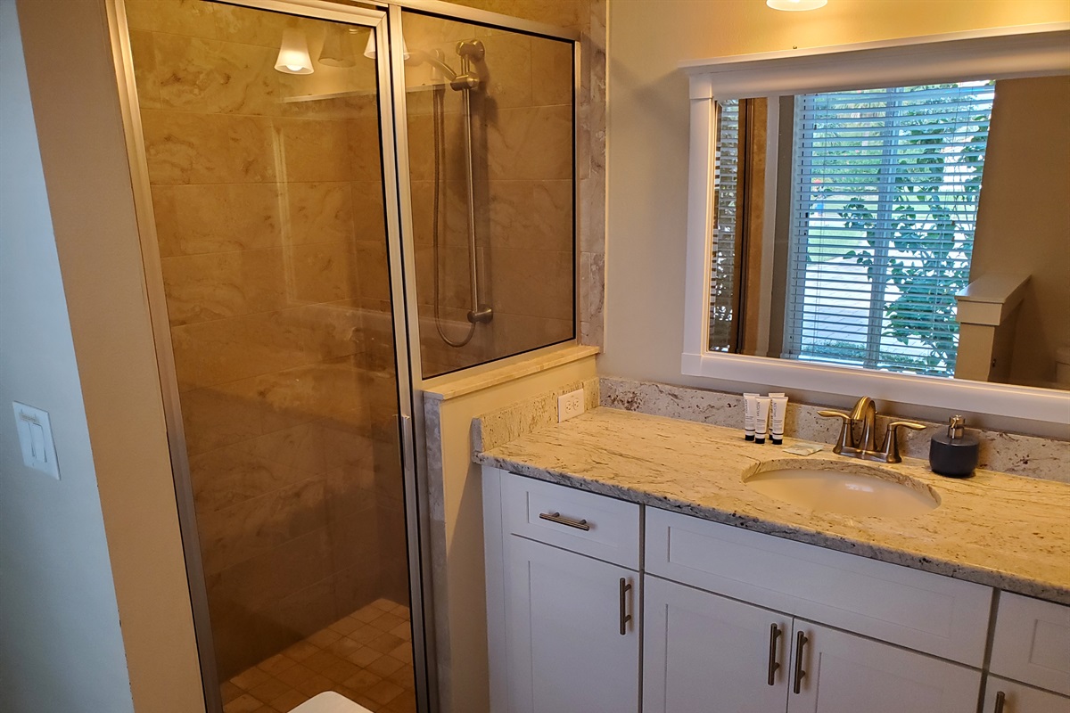 Queen bedroom ensuite/private bath with walk in shower
