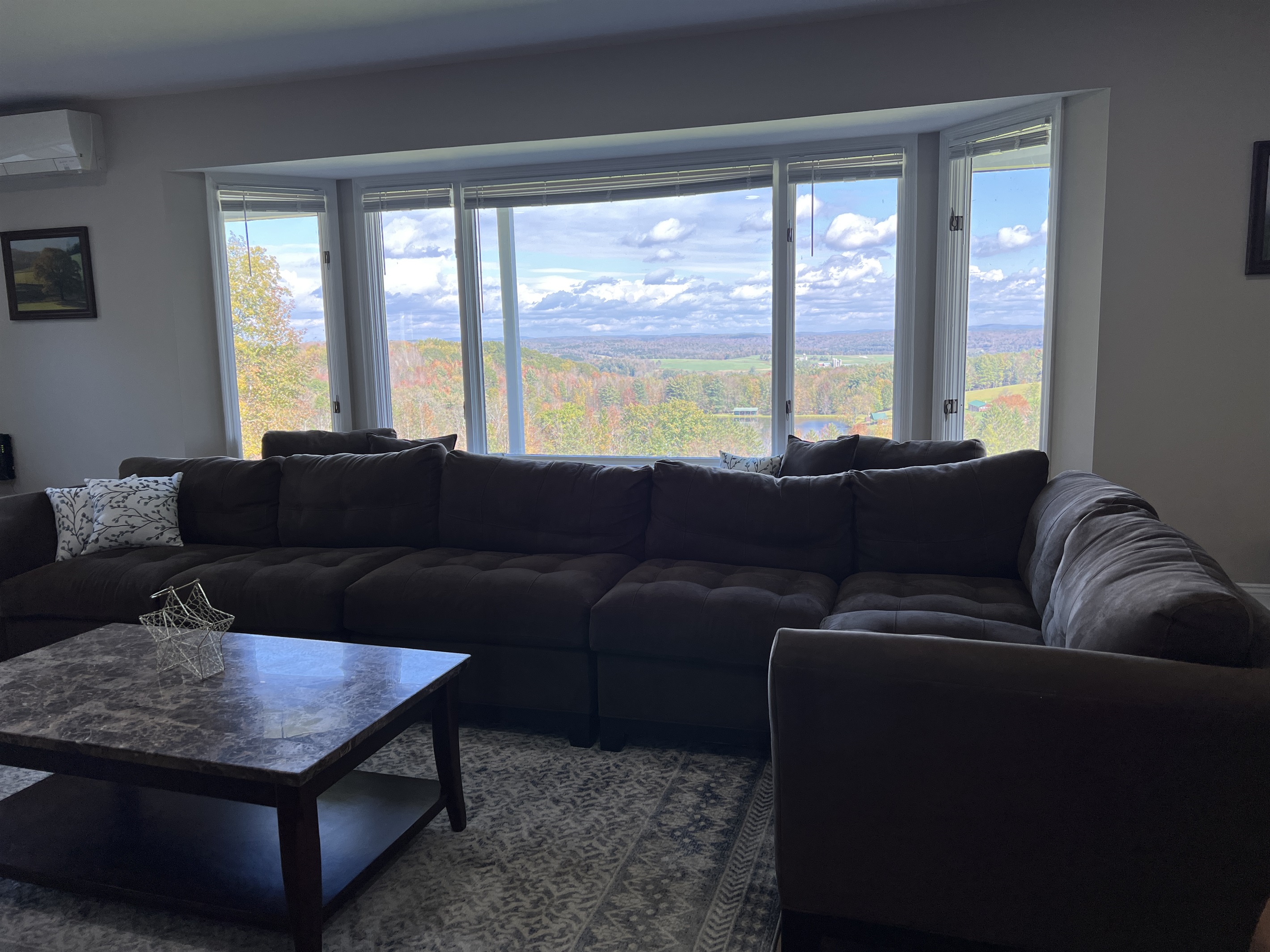 Hilltop Hideaway living room views are outstanding!!