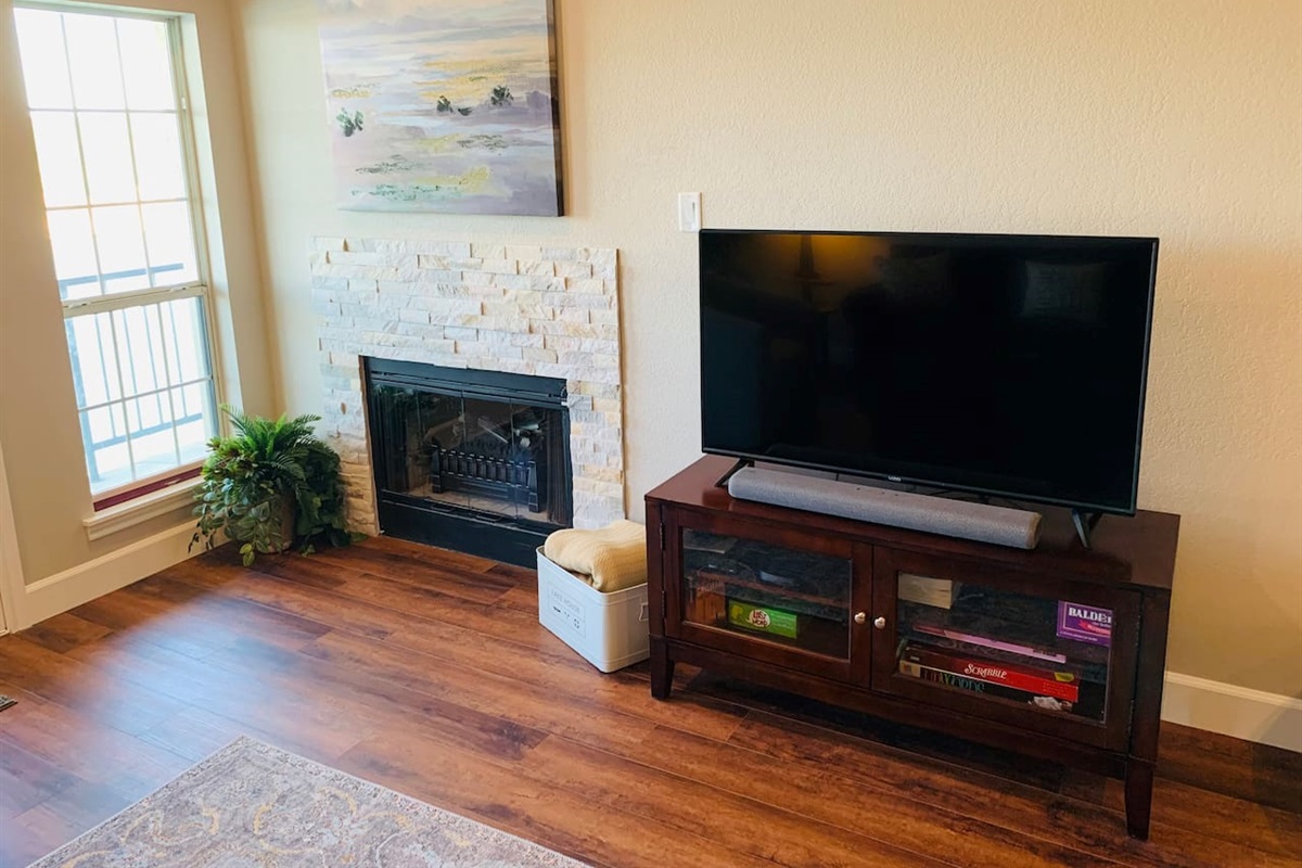 HDTV & Fireplace in Living Room