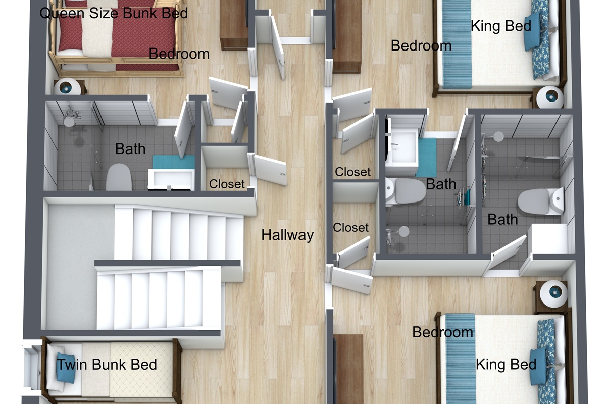 Upper Level Bedrooms Floor