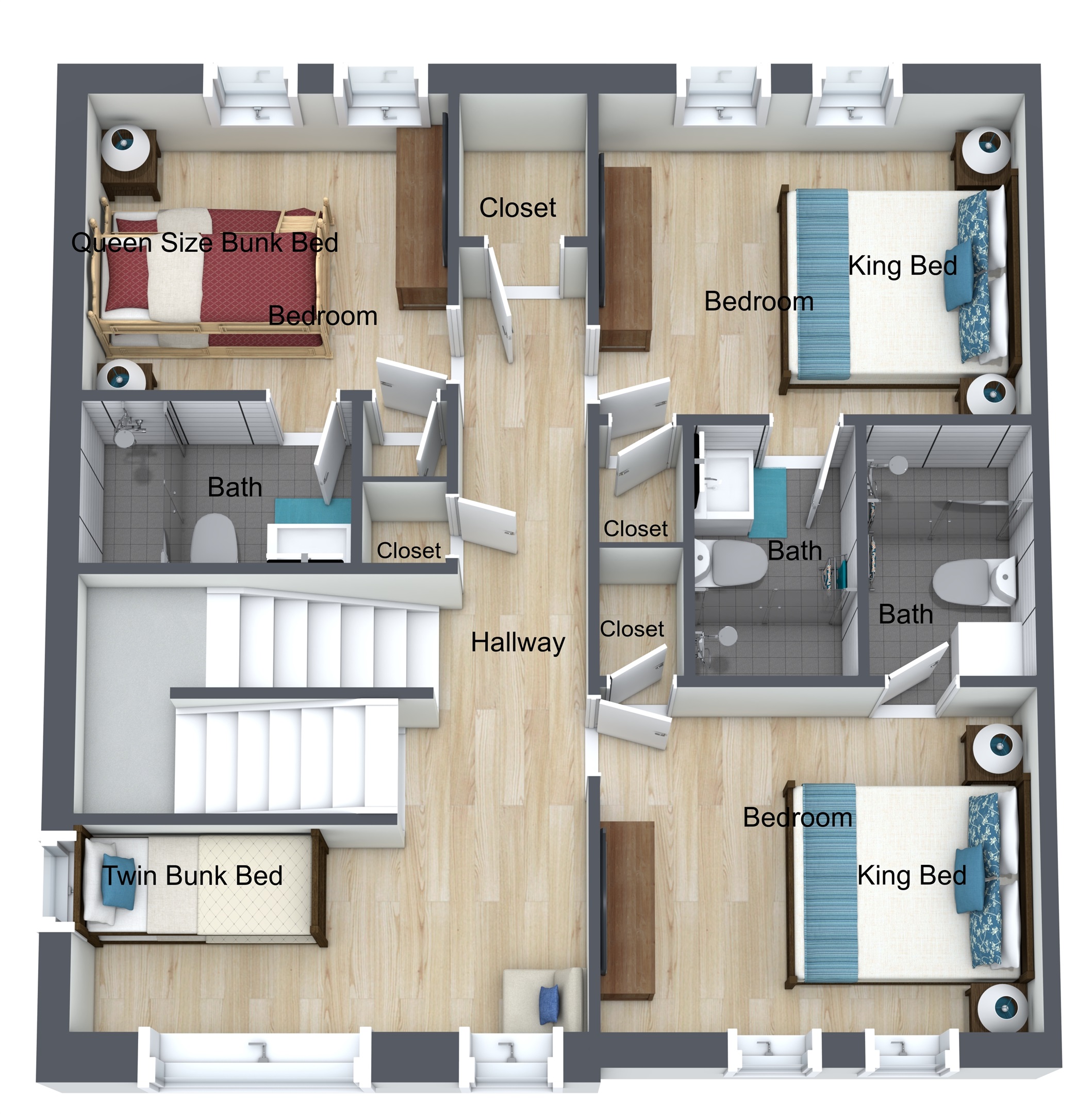 Upper Level Bedrooms Floor