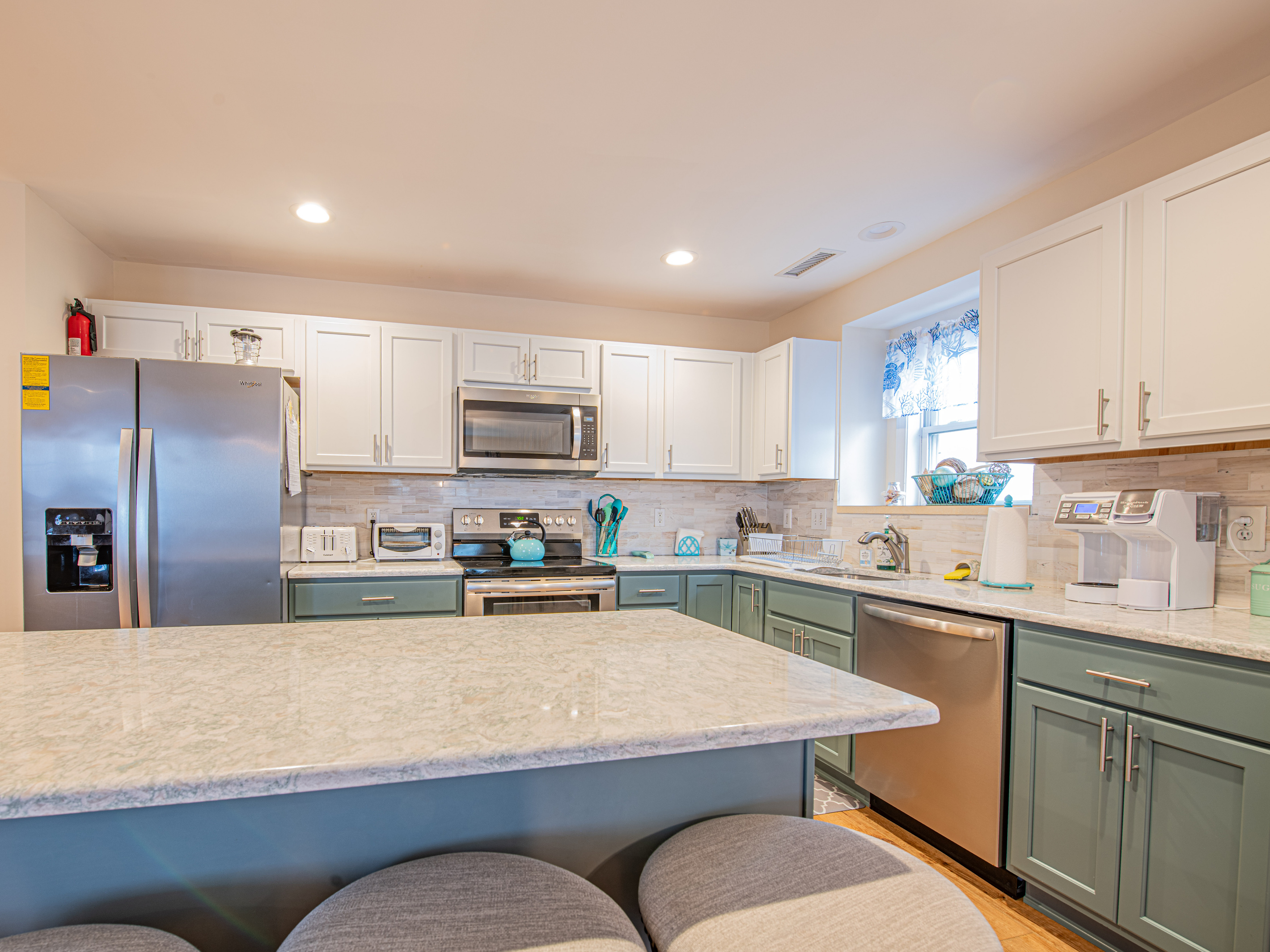 Close-Up View of Kitchen Island