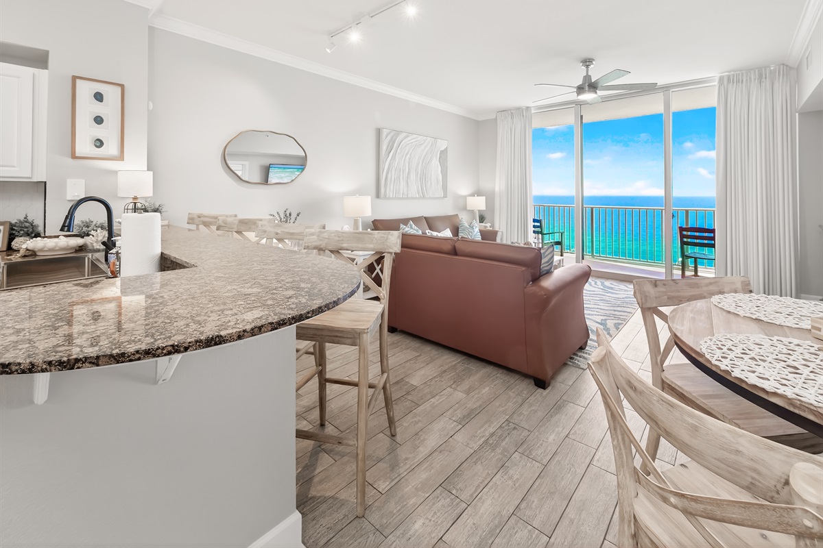 Open living with stunning beachfront views