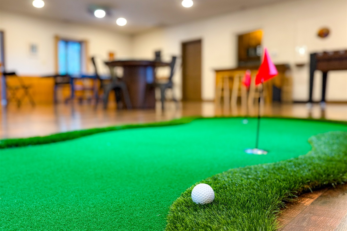 enjoy a fun game of putt-putt challenge or warm up for your round of golf before heading out to one of our two local golf courses!