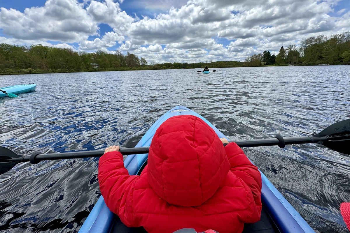 “Kayak, paddle, explore — the lake is yours to enjoy.”