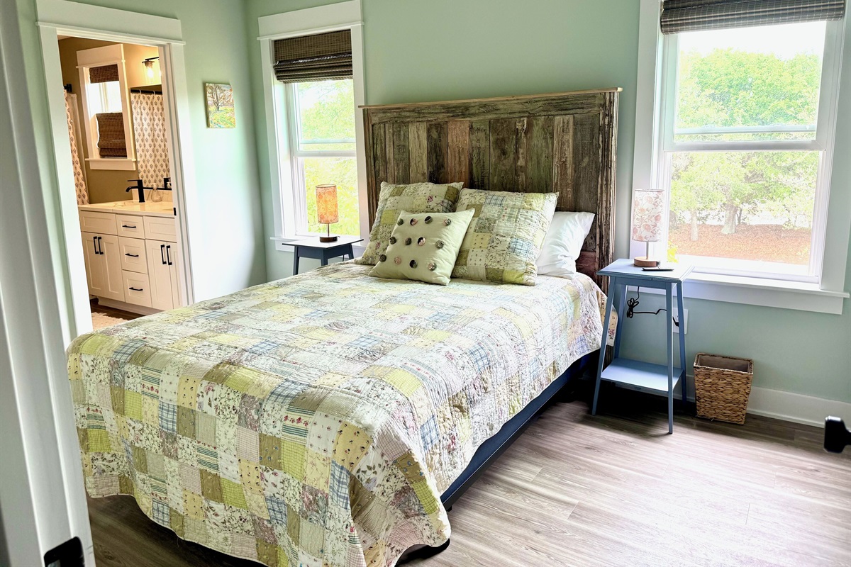 Third Bedroom, QueenFaces road, views of Live OaksDirect access to shared bath