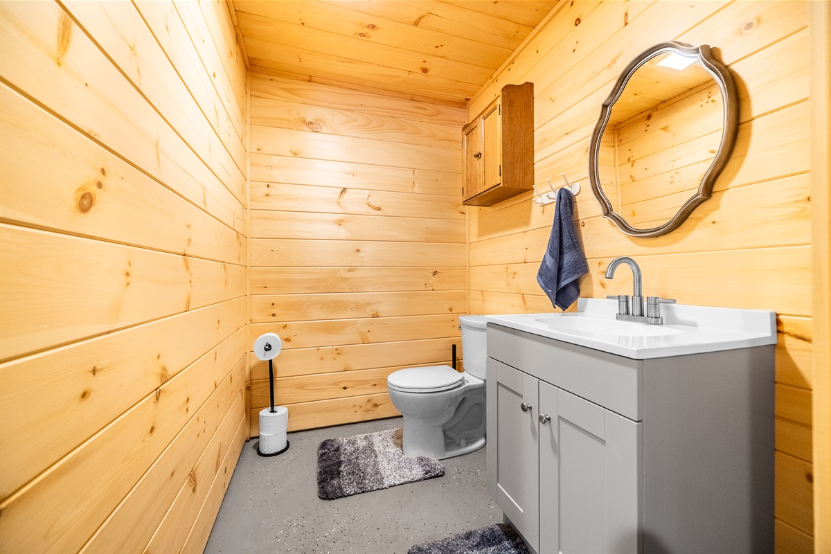 1/2 bath attached to the game room