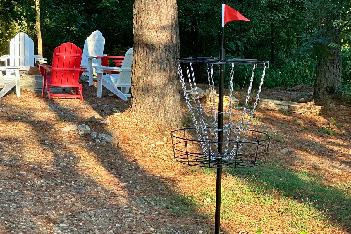 Relax by the fire pit and enjoy a round of disc golf just steps away!