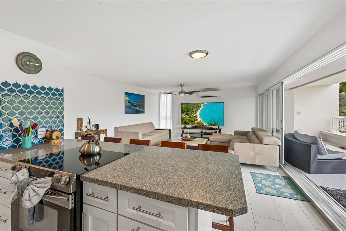 Open spacious layout in the living area