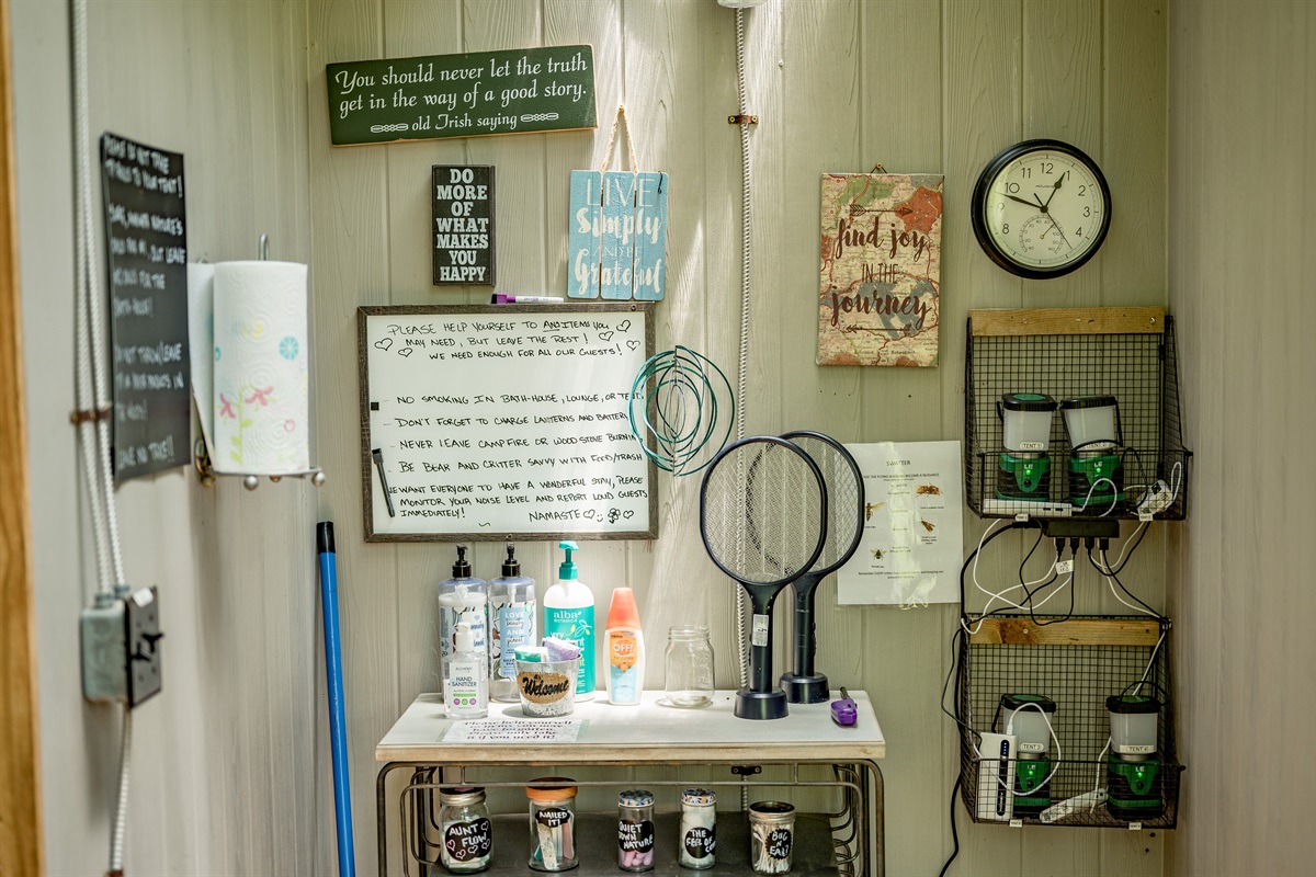 Here you will gather all your necessary materials for glamping.