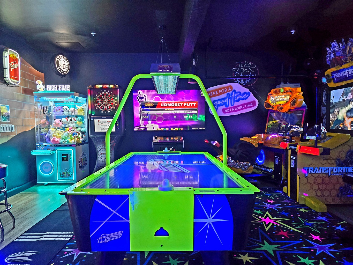 The game room is better than Dave & Busters! Climate controlled and a wide variety of pro-series arcade games for all ages!