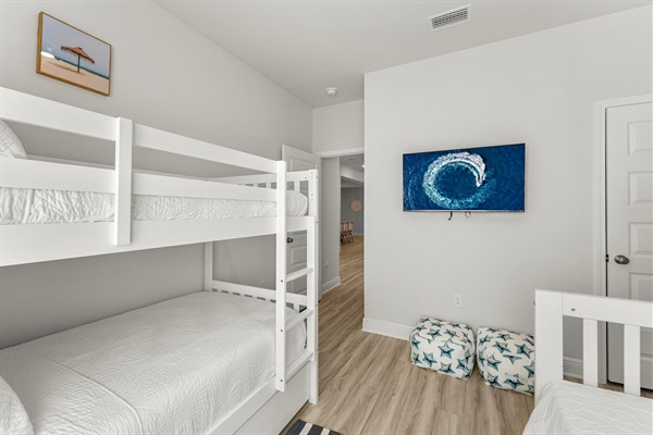 Easily access the top bunks with ladders that are screwed in