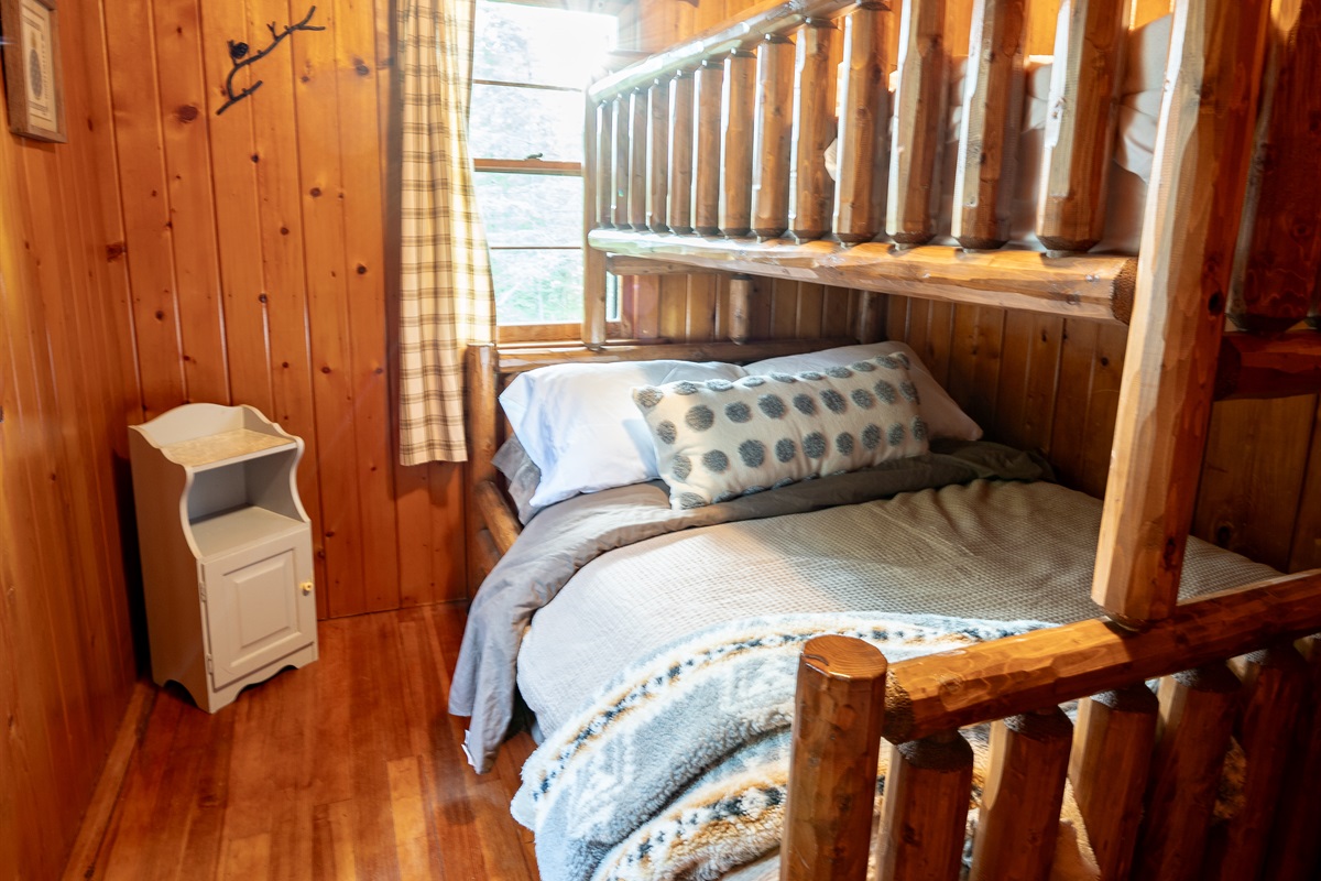 Soak up the solitude of nature in our comfortable twin over full bunk.