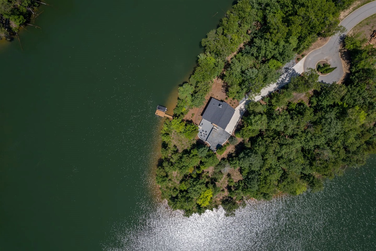 Drone pictures of the lake house
