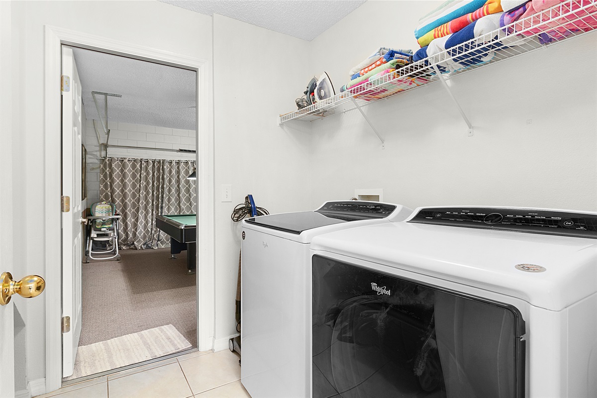 The laundry room and entry to the game room.