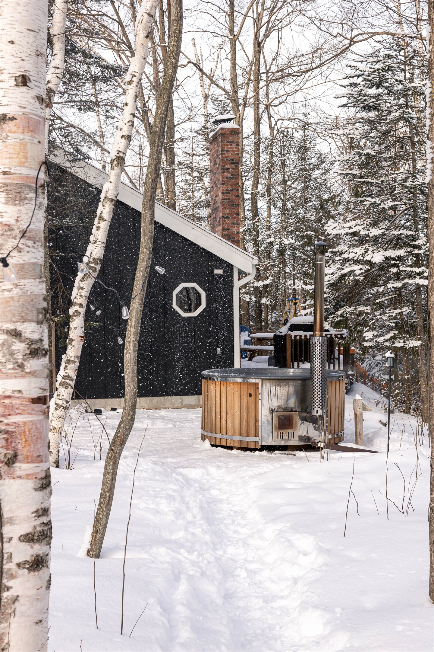 Hot tub in the winter