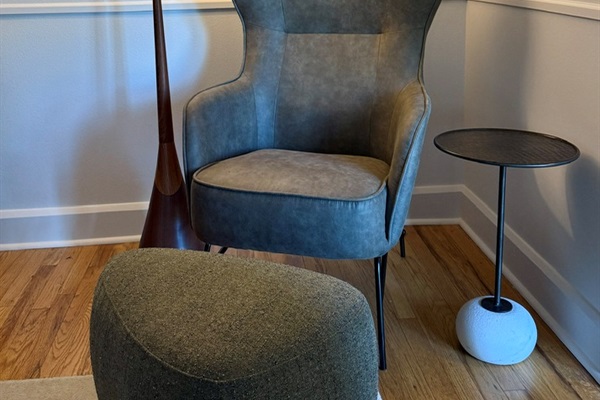 Comfortable reading and craft chair, for those days you want to put your feet up and relax.