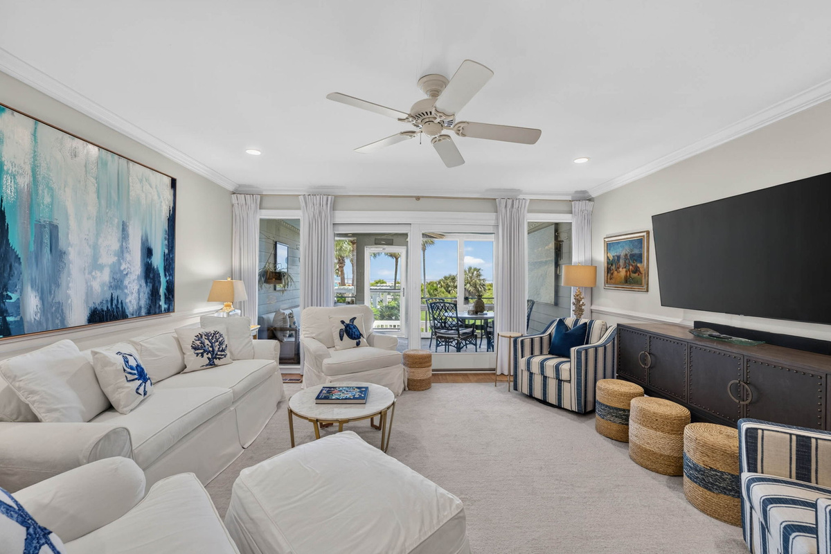 Living Room | Oceans 22 | 22 Beach Club Villas, Wild Dunes | IOP Escapes