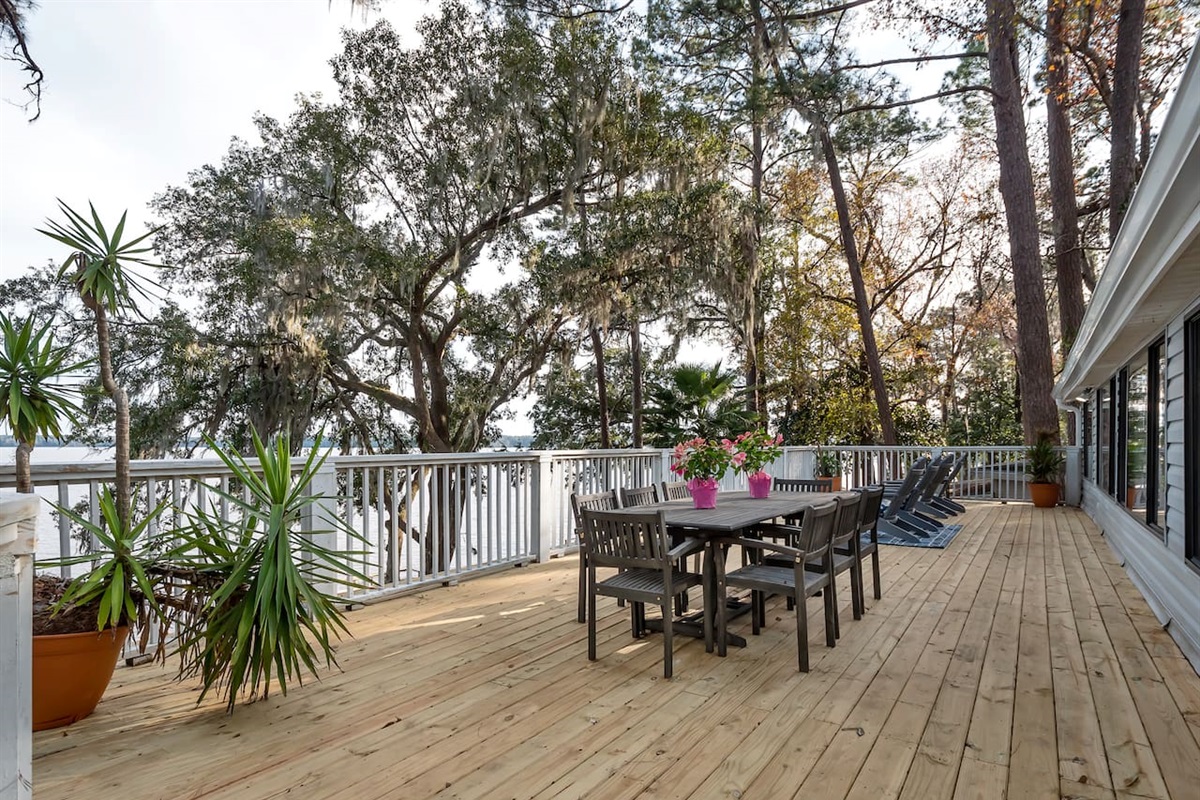 Outside dining table for 8 plus adirondack chairs