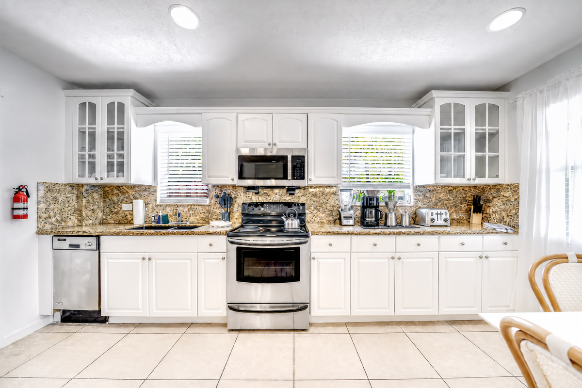 Feel free to use our fully stocked kitchen to cook up a storm. It has all the basics plus more.