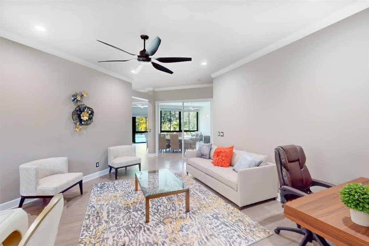 Inviting sitting room w/ comfy seating for downtime.